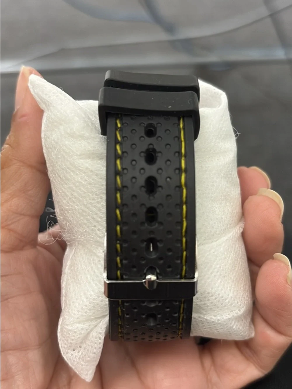GT Grand Touring Black Sport Watch with Yellow Accents